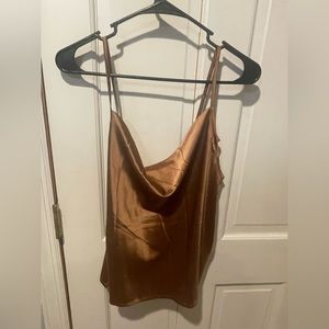 never work before, tank top plunging silk shirt